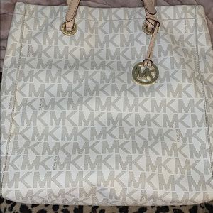Michael Kors white large tote